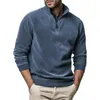 Herrtröjor Sweatshirt Quarter Zip Cargo Pullover Stand Collar Sweater Workout Timber Sweatshirts For Men