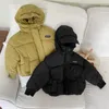 Down Coat Bébé hiver à capuche canard vers le bas vêtements d'extérieur enfants coréens épaissir vers le bas manteau vestes à glissière garçons filles noir chaud manteaux d'extérieur 231207