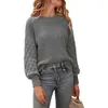 Knit Sweaters Womens Autumn and Winter New Personalized Fashion Lantern Sleeves Round Neck Pullover Knitted 953