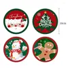 Table Mats 4pcs Christmas Cup Round Leather Dining Protector Pad Heat Resistant Mug Placemat