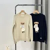 169133 mode classique à la mode de luxe concepteur RL tricoté pull femmes petit ours motif broderie hauts hommes