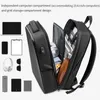 Plecak rozszerzony design męski Waterproof Waterproof Hard Hard Shell Multi-Wayer Laptop Bag antykradzieżowy z interfejsem USB