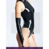 "Costume justaucorps en latex avec manches, costume fétichiste pour femmes, combinaison Catsuit en caoutchouc Sexy, body de chambre séduisant, Cosplay en Latex"