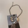Pendanthalsband lyxiga charm kubik zirkoniumhals kedja överdriven metallblomma halsband utsökt dubbel lager kedjor smycken