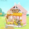 Blockerar Creative Street View Izakaya Sakura House Model Building Blocks City Cherry Blossom Hut Moc Bricks med figurleksaker för barnpresent R231208