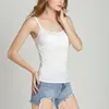 Kvinnors tankar Summer Women kläder Camisole med inbyggd bh modal vadderad smal tank topp bekväm bomullsväst