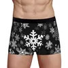 Underpants Snowflakes Pattern In Black Breathbale Panties Men's Underwear Ventilate Shorts Boxer Briefs