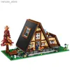 Blokken LOZ Kleine Stad Driehoek Houten Huis Villa Bouwsteen DIY Bos Dubbeldekker Houten Huis Enducational Speelgoed Voor Kinderen Geschenken R231208