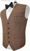 Gilet da uomo Gilet da uomo con scollo a V a spina di pesce in tweed Gilet da lavoro per matrimonio Gilet da uomo Groomman Abbigliamento Giacca vittoriana Steampunk Q231208