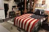 Tapisseries Saisonnière américaine double face en coton tissé pour canapé, couverture avec pompons décoratifs, drapeau américain The Old Glory 231206