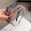 Headbands Bohemian Glass Stone Handmade Hairbands para mulheres meninas acessórios de cabelo 231207