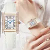 الساعات الأخرى Wwoor Women Wather Wather Leather Leather With List Wrist Waterproof Quarzt Diamond S Bracelet Montre Femme 231207