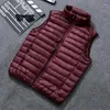 Gilets pour hommes Ebaihui 2023 automne hiver léger mince gilet court col montant intérieur et vêtements extérieurs couleur unie débardeur chaud