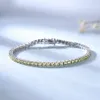 Bransoleta Diamentowa żółta szafirowa fioletowa moissanit 7 mm 5 mm łańcuch tenisowy VVS 925