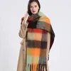 Scarves Luxury Cashmere Women Plaid Scarf Winter Warm Shawl and Wrap Bandana Pashmina Long Tassel Female Foulard Thick Blanket 231208