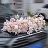 Decorative Flowers Wreaths pink Artificial Flower Wedding Car Decor Kit Romantic Silk Fake Rose hydrangea Floral Valentine's Day Gift Party Festival Suppli 231207