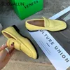 Dress Shoes SUOJIALUN Spring Flat Shoes Fashion Brand Stone Pattern British Loafer Slip On Casual Moccasin Square Toe Flats Plus Size 41 231207