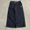 Jeans pour hommes Y2K JNCO Streetwear hommes Hip Hop rétro graphique Baggy Denim pantalon Harajuku gothique taille haute pantalon large 231208