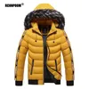 Jaquetas masculinas inverno quente jaqueta homens parkas gola de pele com capuz grosso algodão outwear masculino blusão marca casual casaco de alta qualidade 231208