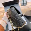 Women Designer Square Backpack Bag Chain Winding Decoration Gold Camellia Metal Hardware Caviar Leather Quilted 20x24cm Diamond Shoulder Handbag Luxury Purse