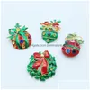 Broches, broches Broches Broches 4pcs Année Série Gouttes en métal Ceinture Arbre mixte 41-46mm Bijoux Cadeau Décoration de Noël Broche Drop Delive DHK2T