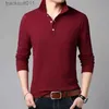 Männer T-Shirts Frühling Herbst Männer Baumwolle Lange SLE Shirts Streetwear Mode Kleidung Grundlegende Solide Vielseitige Neue Business Casual Tops L231208