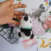 Güzel Peluş Panda Anahtarları Hayvanlar Kolye Öğrenci Çift Askılı Dekorasyon Peluş Oyuncak Anahtar Zinciri Toptan