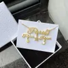 Collane con ciondolo DUOYING Nome personalizzato Collana stella Luna personalizzata Lettera Orecchini a bottone Gioielli in acciaio inossidabile per ragazze carine 231208