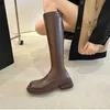 Bottes hautes d'hiver pour femmes, chaussures courtes et longues en peluche pour dames, chaussures élégantes à talons bas, bateaux modernes pour femmes