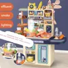 Küchen Spielen Lebensmittel Kinder Pretend Küche Spielzeug Set mit Licht Spray Wasser Simulation Miniatur Artikel Spiel Interaktion mädchen Spielzeug 231207