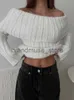 Damskie Krzyki Tees Rib Knit Pullover dla kobiet mody Modny Biały ciepły sweter z dzianiny z długim rękawem 2023 Jesienne szykowne skoczki uliczne J231208