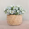 Fleurs décoratives pivoines artificielles Rose Bouquet blanc 10 têtes thé fausse fleur pour bricolage mariage maison jardin décoration extérieure