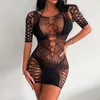 Sexy Dessous für feine Körper, erotische Netz-Damen-Unterwäsche, Fischnetz, transparenter Spandex-Body, Sex-Anzug, Babydoll