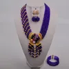 Necklace Earrings Set Bling Blue African Beads Jewelry