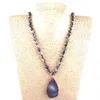 Pendentif Colliers Mode Pierres semi-précieuses Longue nouée Collier d'agat en pierre naturelle pour femmes ethniques