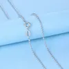 Kedjor REAL 925 Sterling Silver 1mm/ 1,5 mm/ 2mm Ball Beads Chain Halsband Fit Pendant S925 Fina smycken för kvinnliga män