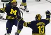 Top qualité Michigan Wolverines # 19 DYLAN LARKIN maillot jaune collège hockey maillots cousus livraison gratuite S-3XL