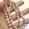 Köp pärlsmycken 78mm South Sea White Pink Purple Multicolor Pearl Necklace 18quot 14K7128634