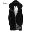 Männer Jacken Winter Pelz Jacke Männer Langarm Faux Mantel Dicke Warme Mit Kapuze Luxus Mode Schwarz Bontjas Mens Furry Shaggy oberbekleidung 231207