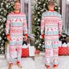 Familjsmatchande kläder God jul älgtryck Family Pyjamas Set Parent-Child Matching Outfits Casual 2 Pieces Sleepwear Xmas Gift Year Clothes 231207