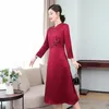 Casual Dresses Mother Wedding Dress Noble 2023 Autumn High-End Acetate Satin Silk Young Cheongsam