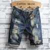 Men's Jeans 2023 Summer New Men Vintage Ripped Short Jeans Streetwear Hole Slim Denim Shorts Brand ClothesL231208