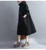 Robes décontractées Lâche surdimensionnée Robe pull en coton pour femmes Col haut Automne et hiver Polka Dot Pulls à manches longues Tunique
