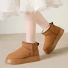 Botas de neve de plataforma de pelúcia grossa mulheres 2023 inverno manter quente sapatos de algodão de pele mulher camurça falsa deslizamento-no tornozelo botas acolchoadas 230922