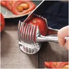 Cestas de armazenamento Novos gadgets de cozinha Handy Aço inoxidável Cebola Titular Batata Tomate Slicer Vegetal Cortador de Frutas Acessórios Cf-228 Otqek