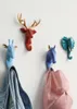 Resin Animals Head Sticker Hook Wall decorative clothes Hanger for Door Kitchen Bag Handbag Coat Hooks Key Holder Wall Decor15736567