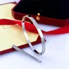 Designer 4mm armband voor vrouwen mannen manchet gouden Bangle Vrouwen Mannen Titanium Stalen Armbanden Goud Zilver Rose Mode Armband Luxe Jewelr Nspj