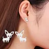 Stud Earrings Chihuahua Cute Dog Cartilage Earring For Girl Stainless Steel Tragus Jewelry Funny Animal Ear Piercing Party Gift