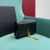 Designer pequena bolsa de borla 20cm 10a espelho qualidade couro de crocodilo bolsa de corrente crossbody sacos de luxo envelope com caixa y006c