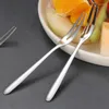 Forks 9pcs Fork Creative Environmental Protection Stainless Steel Lovely Children's Small Fruit Sign Household Kitchen Tableware